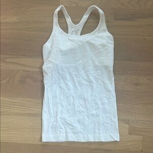 Lululemon Athletica White Ribbed Tank Top